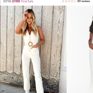 Show Me Your MuMu White Cropped Jumpsuit